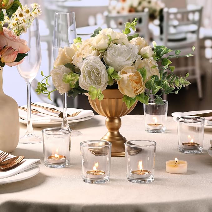 Letine 24-Pack Votive Candle Holders, Reusable Durable Candle Votives, Wedding - Image 5