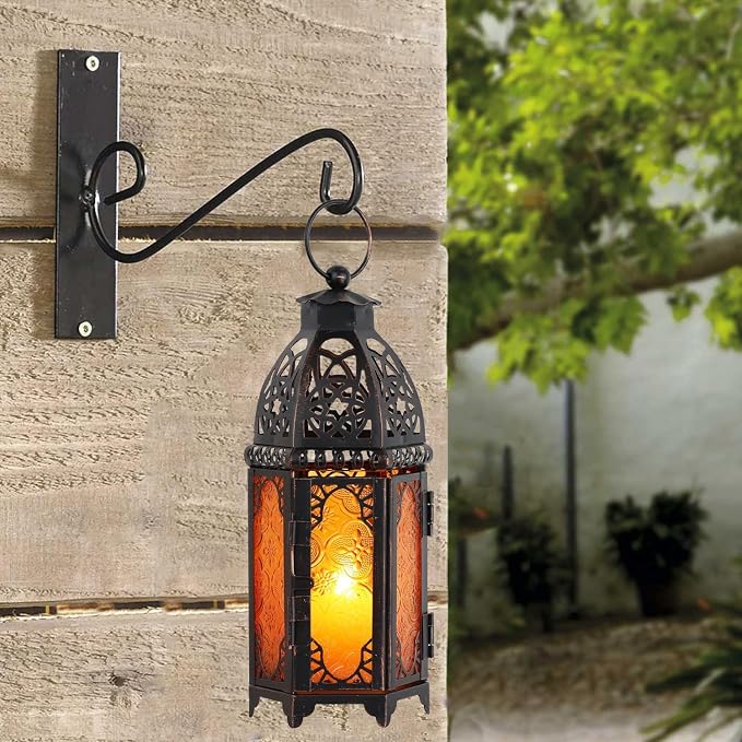 NEEDOMO Set of 2 Moroccan Lanterns Decorative Indoor & Outdoor, Hanging Candle - Image 7