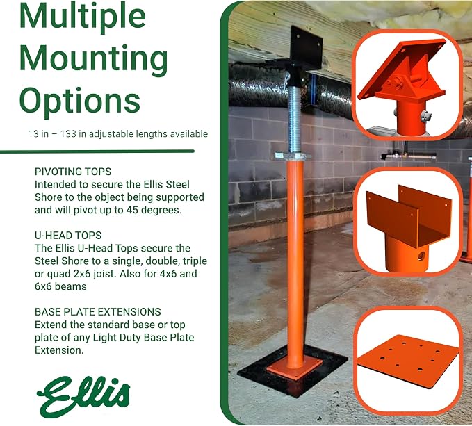 Ellis Manufacturing Light-Duty Steel, Construction Jack Post, Floor Leveling - Image 4