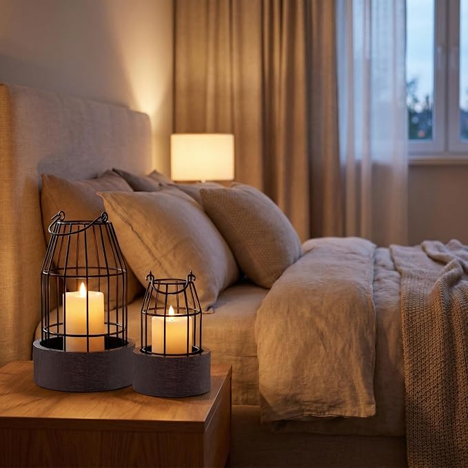 Modern Rustic Farmhouse Candle Lantern Set of 5 - Image 4