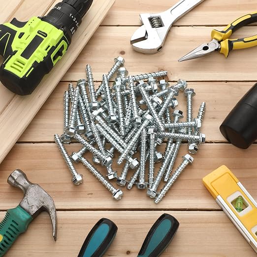 Tandefio 100 Pack 5/16 x 3 Concrete Anchors and Screw Kits Galvanized | Large - Image 7