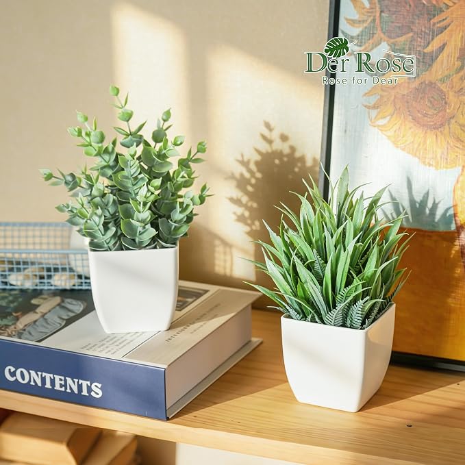 Der Rose 2 Pack Fake Plants Small Plants - Image 7