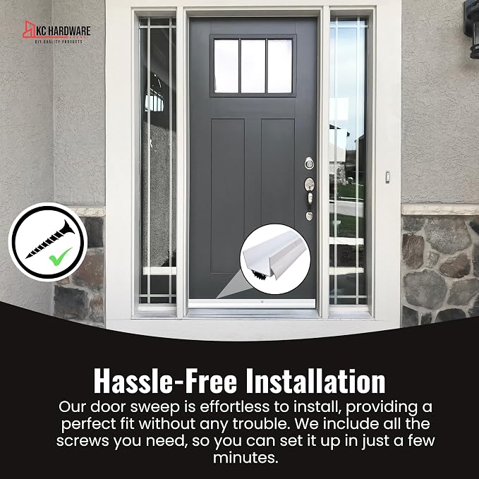 KC Hardware Aluminum U Shaped Door Bottom Sweep - Image 6