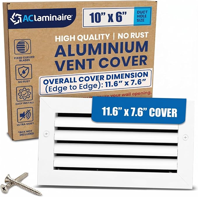 10x6 Aluminum Wall Ceiling Air Return Vent Cover HVAC Rustproof Grille by ACLAMINAIRE