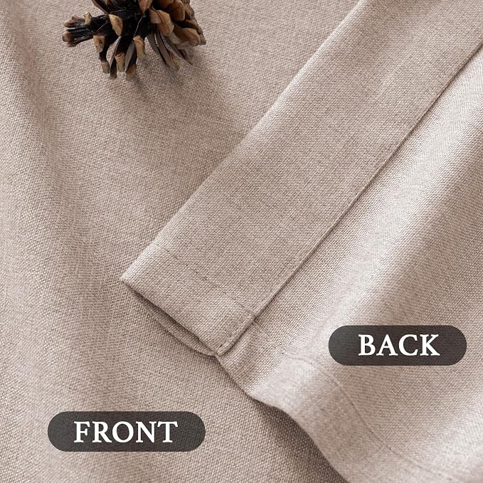 H.VERSAILTEX Grommet Natural Linen Textured Cafe Curtains 45 inch Length - Image 8