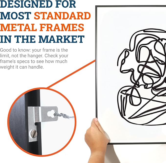 PHS Metal Frame D-Ring Picture Hangers, 24 Pack - Image 4