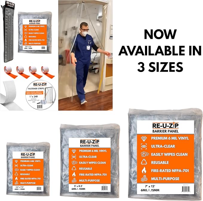 RE-U-ZIP Self-Closing Ultra-Clear Magnetic Dust Barrier Entry Strip Door Kit - Image 8