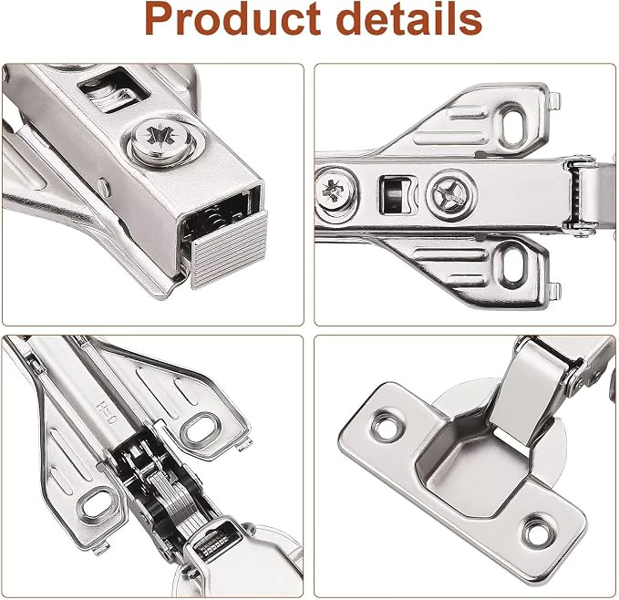 Probrico 20 Pair Cabinet Door Hinges Soft Closing Full Overlay Concealed Face - Image 7