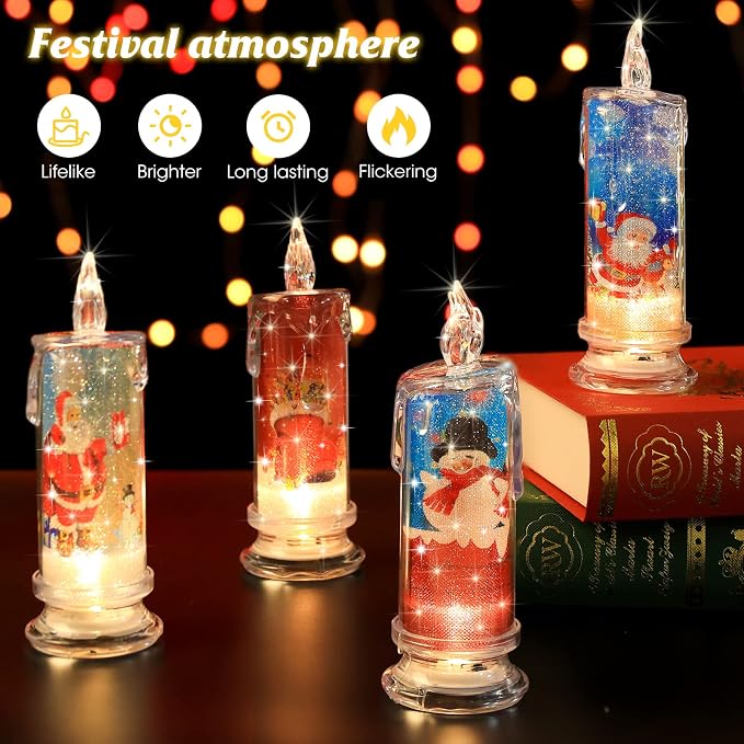 SupBri Christmas Flameless Candles, Xmas centerpieces - Image 2