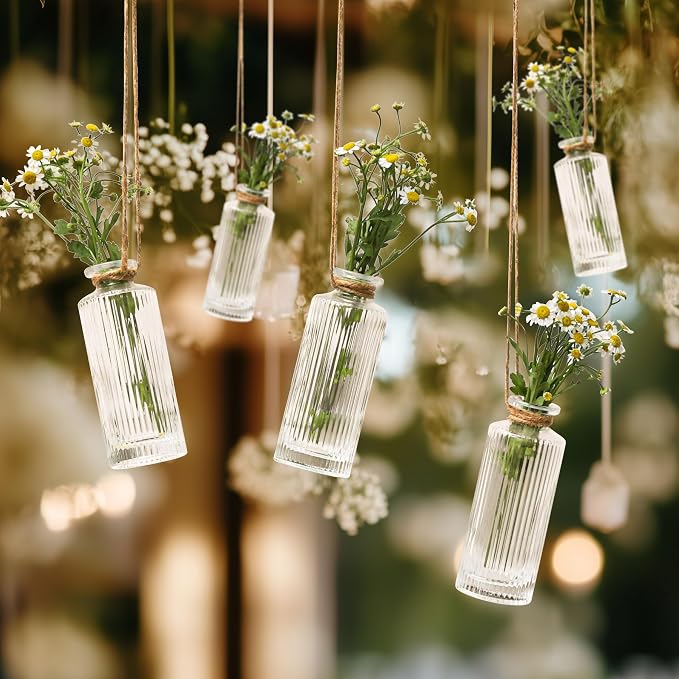 ComSaf Glass Small Bud Vases in Bulk 6 Pcs 5.2 Inch, Mini Bouquet Display - Image 8