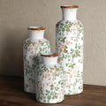 Brown and Green Ceramic Vase Set of 3, Vintage Botanical Vases by CheeryStow