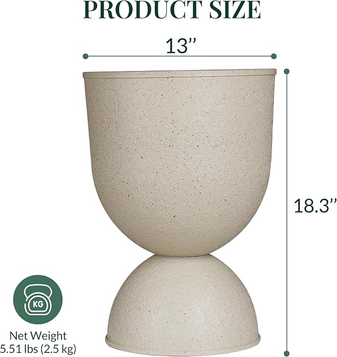 KOL Planters Flower Pots, Plastic Urn Planters - Image 7