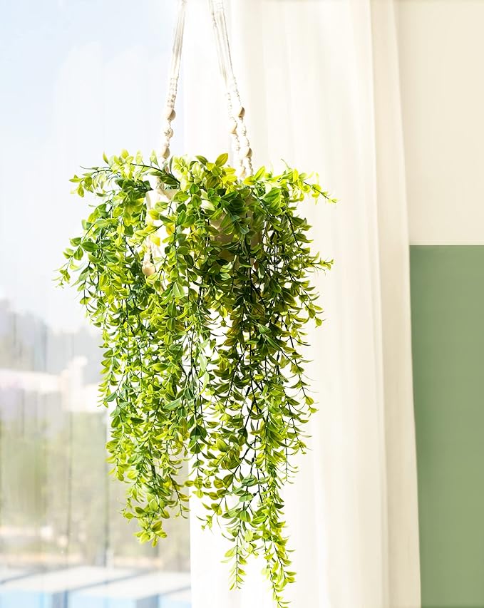 Mkono Fake Hanging Plant, Artificial Hanging Plants - Image 3