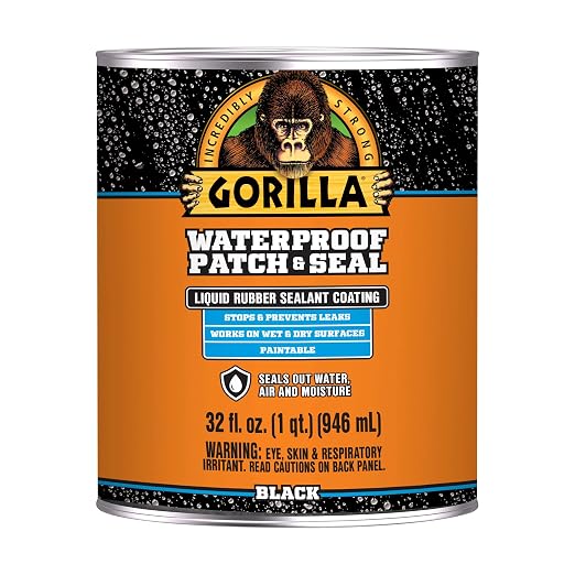 Gorilla Patch & Seal Liquid Rubber Waterproof Sealant, 32 oz | Seals Out Water by Gorilla