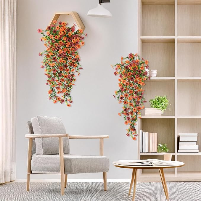 Artificial Fall Fake Flowers for Outdoor Decor, Look Real Autumn Silk Flower - Image 4