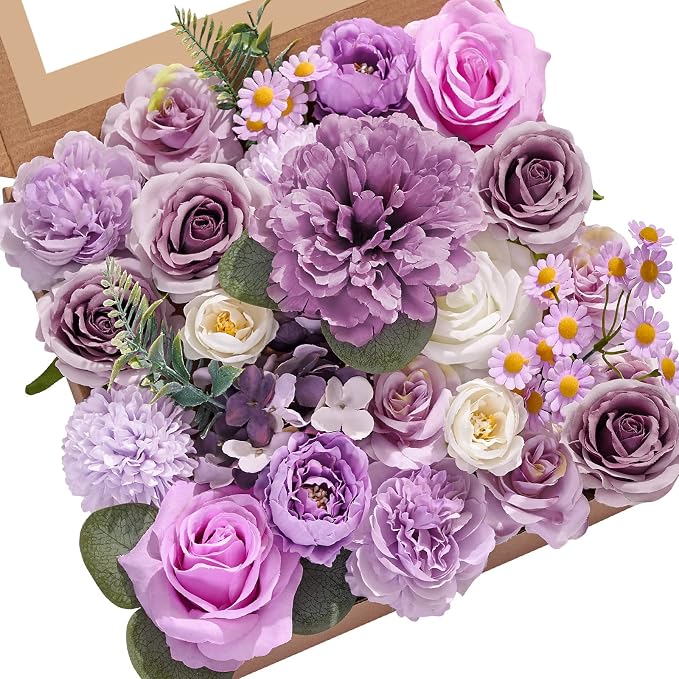Serwalin Artificial Purple Flowers Silk Flowers by Serwalin