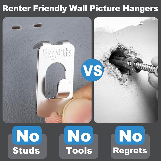 30 Pcs Claw Drywall Picture Hanger, Heavy Duty 40 Lbs No Damage Wall Frame Hooks - Image 4