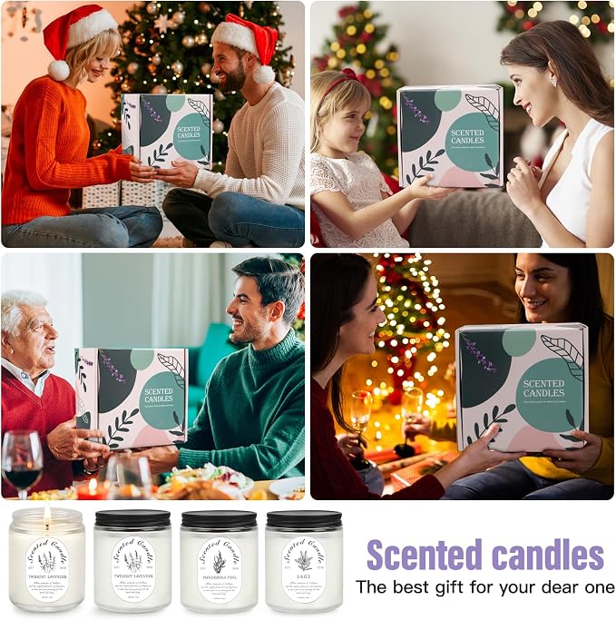 Scented Candles Gift Set, 4 Pack 7 oz Soy Wax Candles - Image 8