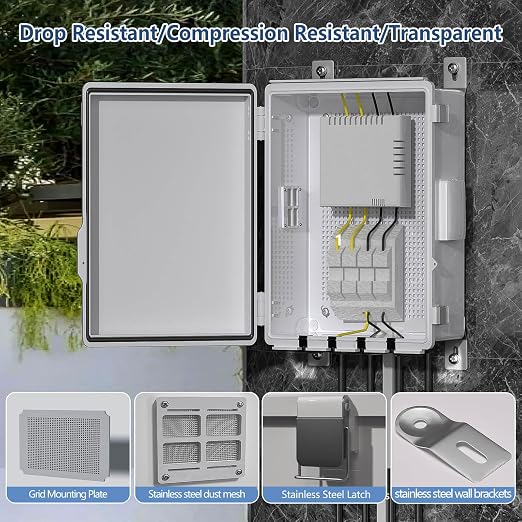 Electrical Junction Box, Ventilated Design, Cable Grommets, Indoor/Outdoor Use - Image 7