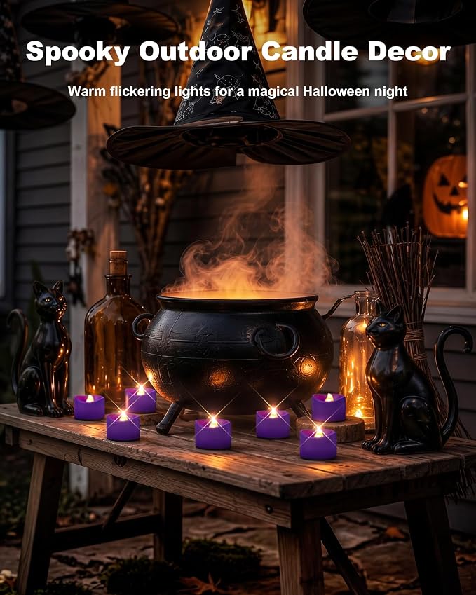Homemory 12-Pack Purple Flameless Battery Tea Light Candles, 200+ Hours | - Image 3