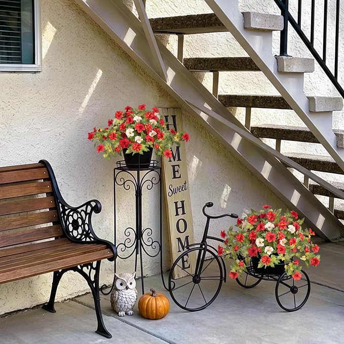 Ammyoo Artificial Fall Flowers Fake Petunias Plants - Image 5