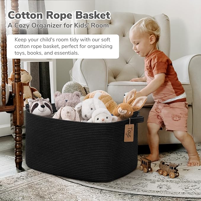 Goodpick 75L Extra Large Woven Rope Blanket Basket, Toys & Clothes, Fits - Image 2