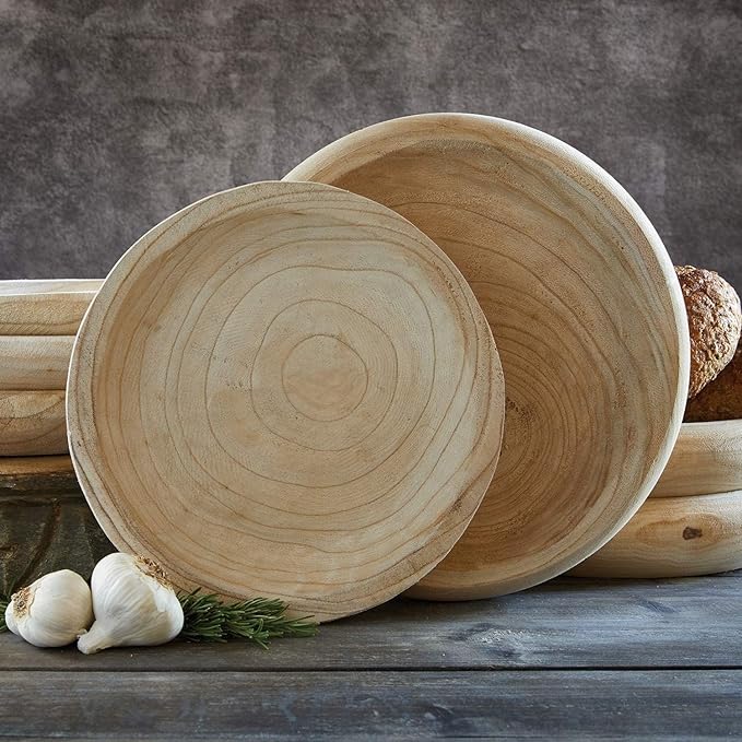 Wooden Decorative Bowl – Hand Carved Natural Wood Fruit Bowl, Rustic Farmhouse - Image 4