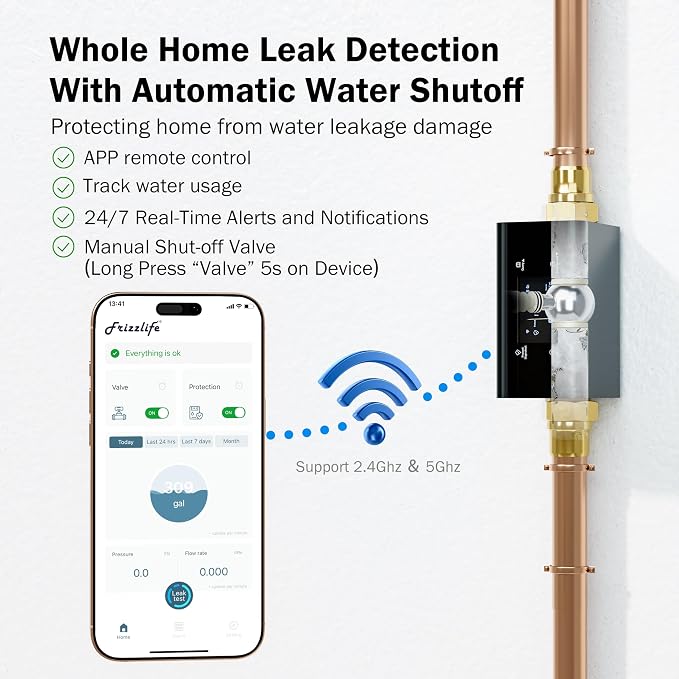 Frizzlife LP365-P Smart Water Monitor and Automatic Shutoff - Image 5