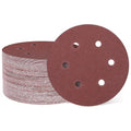 HARFINGTON 100 Pcs 6 Inch Sanding Discs 100 Grit Red Aluminum Oxide 6 Hole | by HARFINGTON