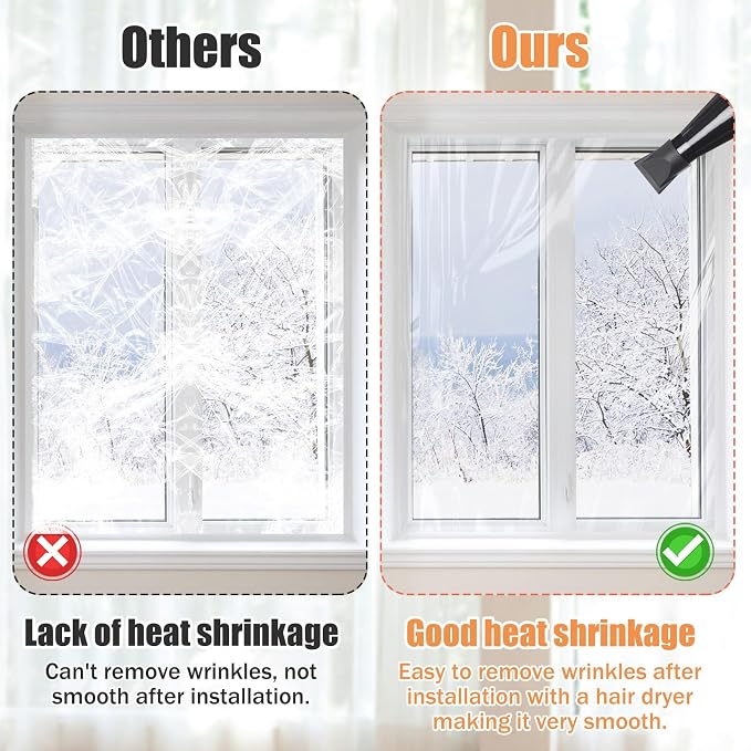 62×236in Window Insulation Kit for Winter- Thicken Indoor 5-Window Plastic for - Image 3