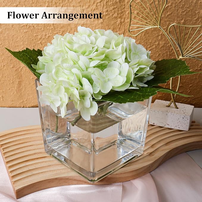 6 Pack Square Glass Vases 5" x5" x 5", Wedding Party Home Decor - Image 5