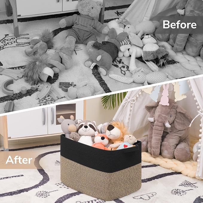 Goodpick 50L Large Woven Storage Basket, Cotton Rope Baskets - Image 7