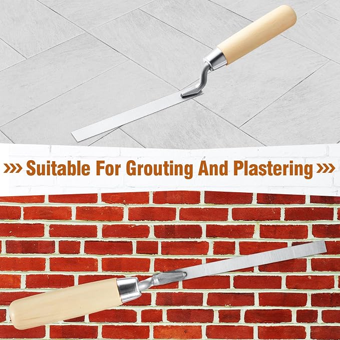 3 Pcs Pointer Trowel, 6-3/4" by 1/4", Wood Handle | Professional Mortar Repair - Image 5