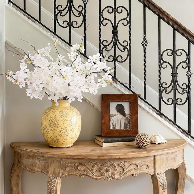 INXUGAO Artificial Cherry Blossom Branches Decor 12 PCS Fake Flowers Indoor | - Image 7