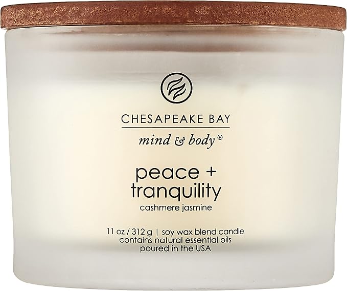 Chesapeake Bay Candle Scented Candle Peace + Tranquility 3-Wick Coffee Table Jar - Image 5