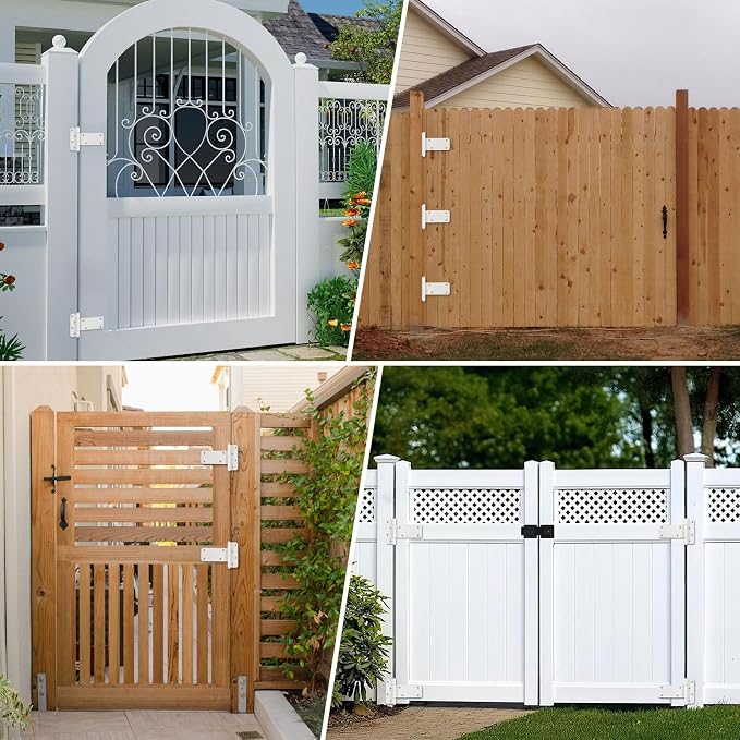 4 Pack 6" Door Hinges, 280 Lbs Capacity Heavy Duty Gate Hinges | Matte white - Image 8