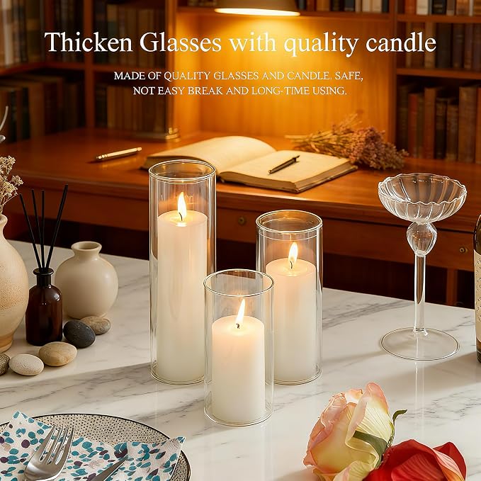 24 Pcs Glass Hurricane Candle Holders Set - Image 5