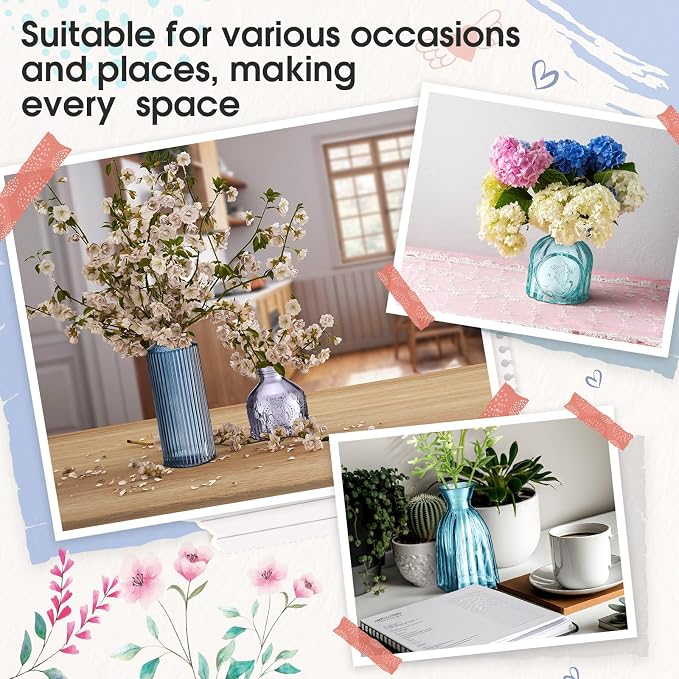 Yaomiao 30 Pcs Glass Bud Vases Centerpieces, Mini Colored Flower Vase - Image 5