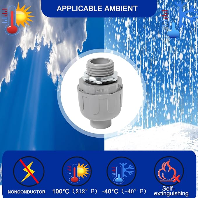 Yariwiz 3/4 Plastic Liquid Tight Conduit Coupling - Image 8