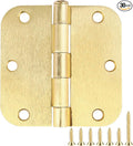 TDCHINGES Rounded Door Hinges 3.5" X 3 1/2 Inch Brushed Brass 5/8" Radius | 30 by TDCHINGES