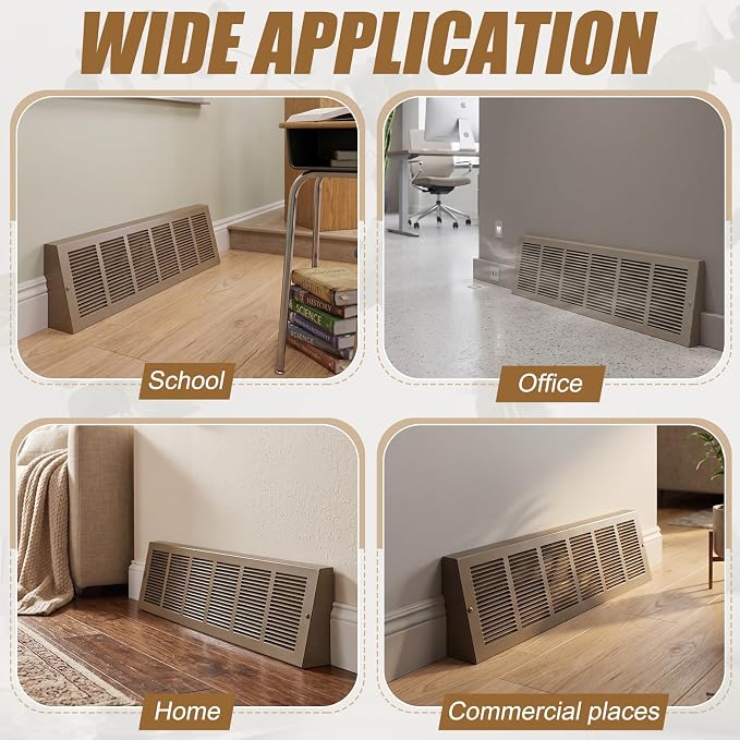 Honeydak 1 Pack Baseboard Register Vent Covers 30" x 6" Duct Opening - Image 6