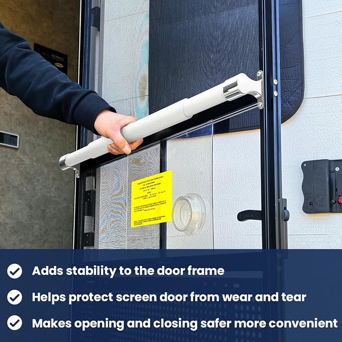 RV Screen Door Grab Bar, Camper Door Support Handle Bar Accessories | Easy Grip - Image 2