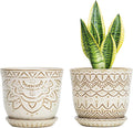 Gepege Ceramic Plant Pots, 6 Inch Indoor Planters by Gepege