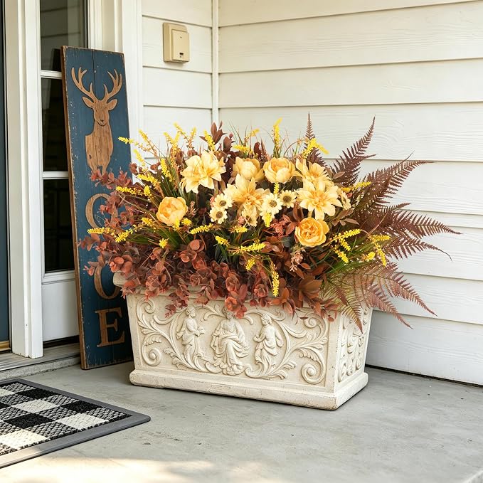 Hrobek 9 Bundles Fall Outdoor Faux Fake Plants UV Resistant | Realistic - Image 4
