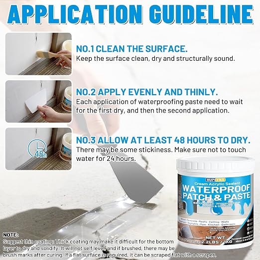 Waterproof Patch & Seal Rubberized Sealant Paste, Anti-Leakage Clear 2.2lbs | - Image 4