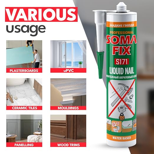Liquid Nail - Multipurpose & Odorless Mounting Adhesive | Waterbased Glue - Image 4