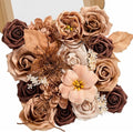 Serwalin Brown & Apricot Artificial Flowers, Silk Fall Flowers by Serwalin