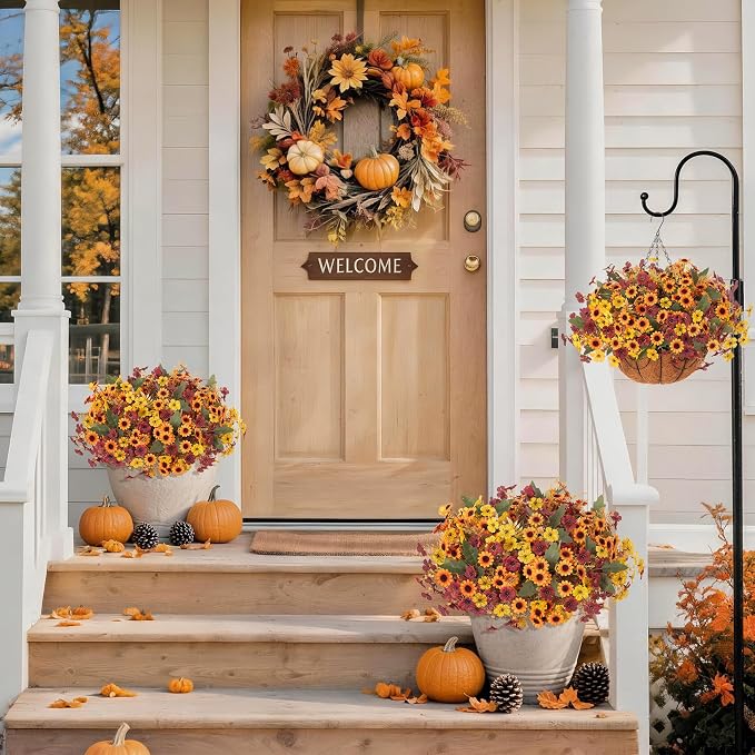 INQCMY Artificial Fall Flowers for Outdoor Porch Decoration - Image 5