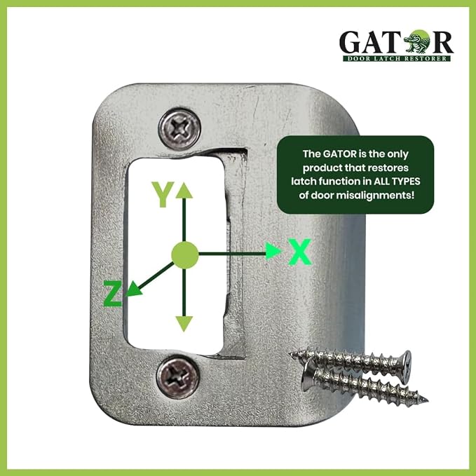 Gator Door Strike Plate 2-1/4" Latch Restorer, Satin Nickel, No Chiseling - Image 2