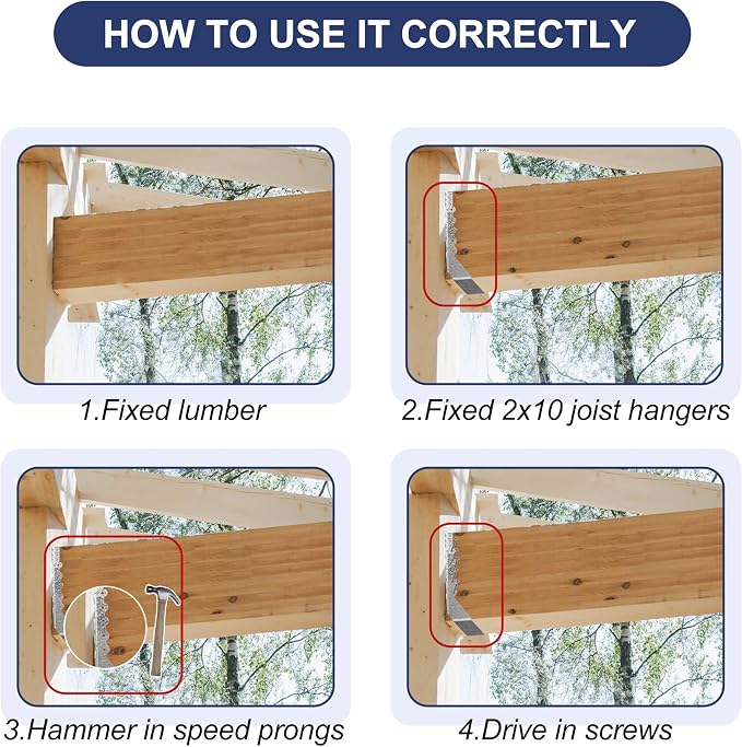Joist Hangers 2x10 for Wood 18 Gauge Galvanized Face Mount Joist Hanger Bracket - Image 5